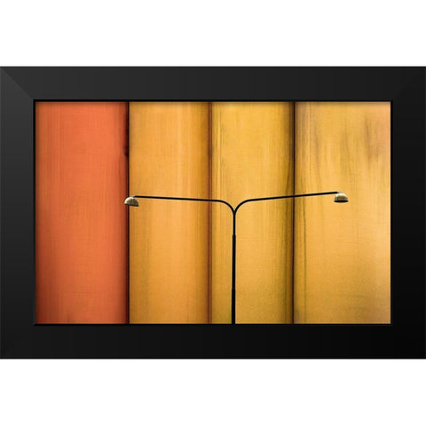 Street lamp Black Modern Wood Framed Art Print by Schuster, Inge