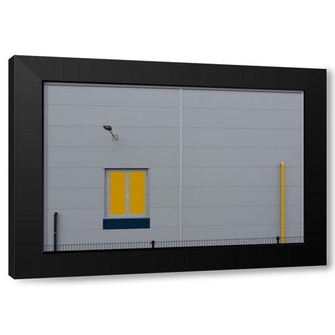 Yellow Window Black Modern Wood Framed Art Print with Double Matting by Niezen, Jan
