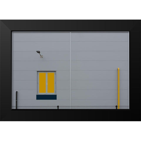 Yellow Window Black Modern Wood Framed Art Print by Niezen, Jan