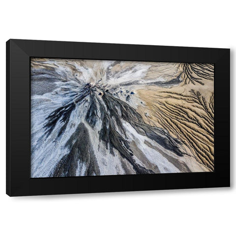 Mud Volcano Black Modern Wood Framed Art Print by Pop, Ovi