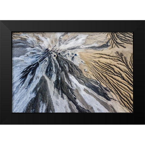 Mud Volcano Black Modern Wood Framed Art Print by Pop, Ovi