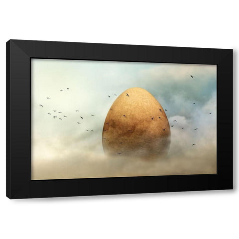 genesis Black Modern Wood Framed Art Print by Flour, Piet