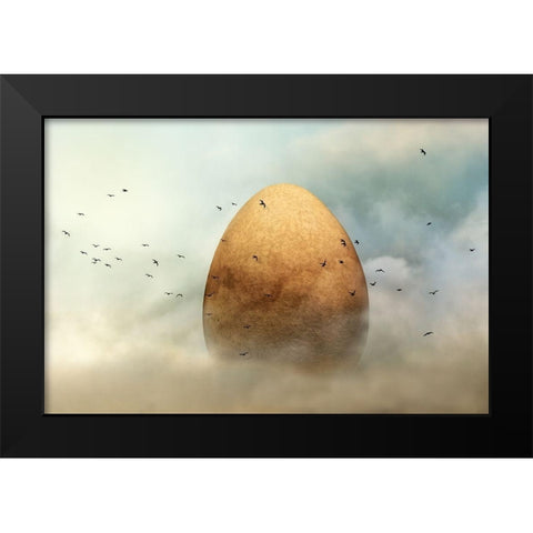genesis Black Modern Wood Framed Art Print by Flour, Piet