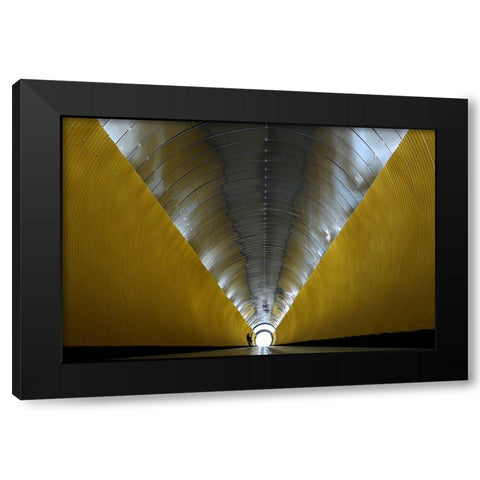 the musician Black Modern Wood Framed Art Print by Lenzen, Klaus