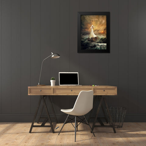 rhythm of the storms Black Modern Wood Framed Art Print by Juniawan, Rooswandy