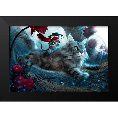 The Hero Black Modern Wood Framed Art Print by Kiciak, Christophe