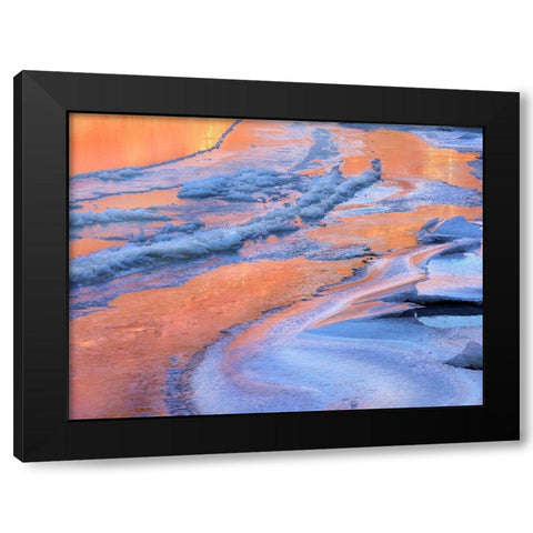 Ice on Colorado River-Cataract Canyon near Moab-Utah Black Modern Wood Framed Art Print by Fitzharris, Tim