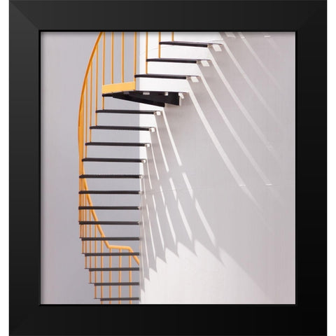 Yellow Staircase Black Modern Wood Framed Art Print by Hammer, Jacqueline