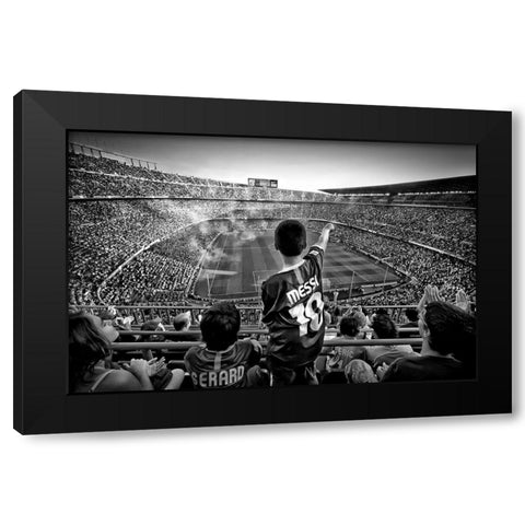 Cathedral of Football Black Modern Wood Framed Art Print with Double Matting by Geiger, Clemens