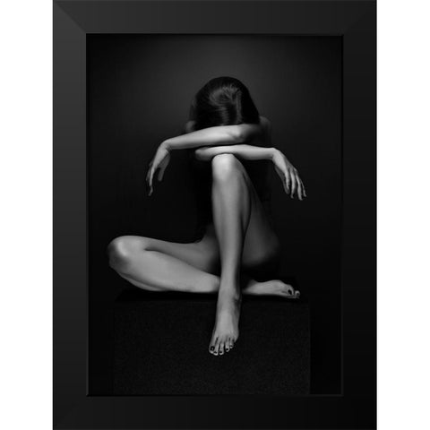 Eszter Black Modern Wood Framed Art Print by Kiss, Jozef