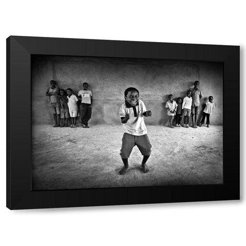 The performer Black Modern Wood Framed Art Print by Apers, Marc