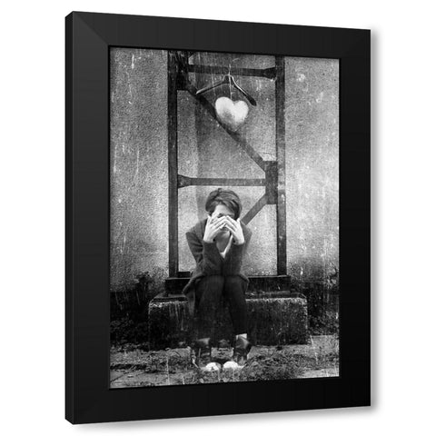 1st love Black Modern Wood Framed Art Print with Double Matting by Dan, Bez