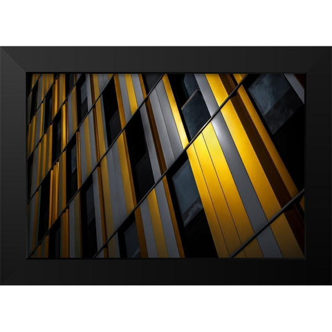 Yellow wall Black Modern Wood Framed Art Print by Claes, Gilbert