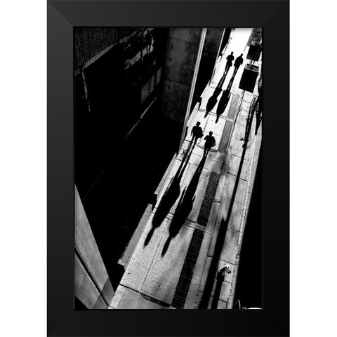 Queen Street Black Modern Wood Framed Art Print by Wang, Jian