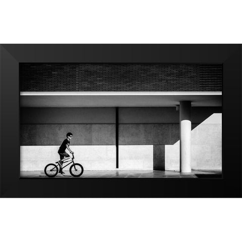 shades of gray Black Modern Wood Framed Art Print by Castro, Joao