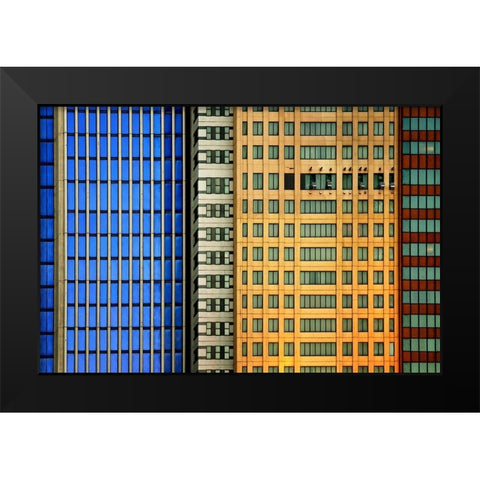 Windows on the City Black Modern Wood Framed Art Print by Guillemot, Mathilde