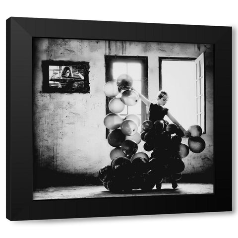 Dancing with loneliness Black Modern Wood Framed Art Print by Potret, Yugie