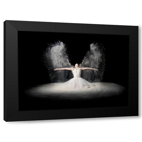 Flour Wings Black Modern Wood Framed Art Print by Pentony Ma, Pauline