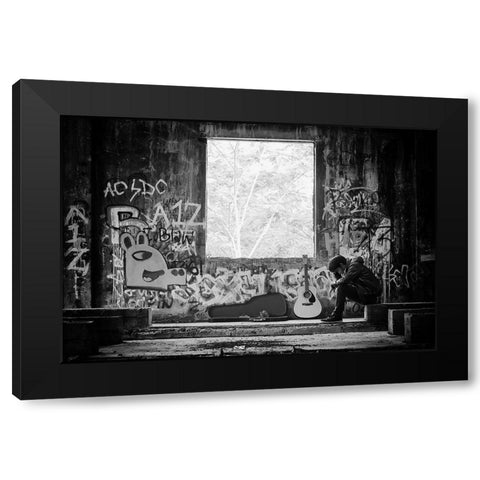 Untitled Black Modern Wood Framed Art Print by Perwiranegara, Bayu