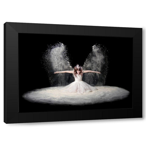 Dust Wings Black Modern Wood Framed Art Print with Double Matting by Pentony Ma, Pauline