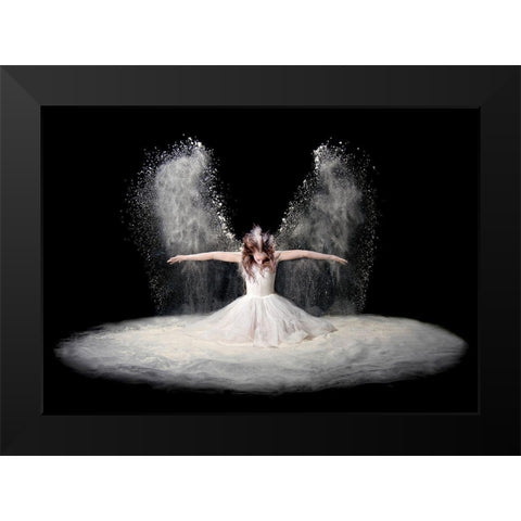 Dust Wings Black Modern Wood Framed Art Print by Pentony Ma, Pauline