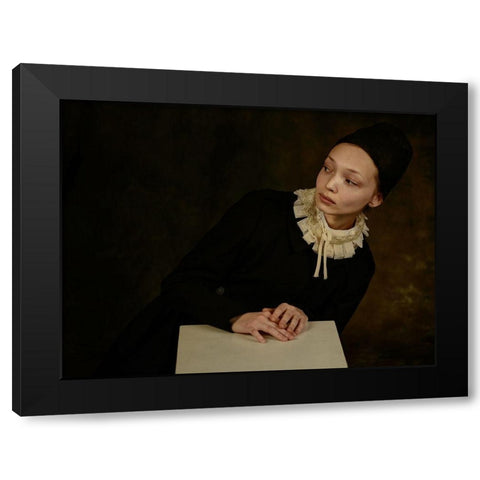 Untitled Black Modern Wood Framed Art Print with Double Matting by Olgashpak