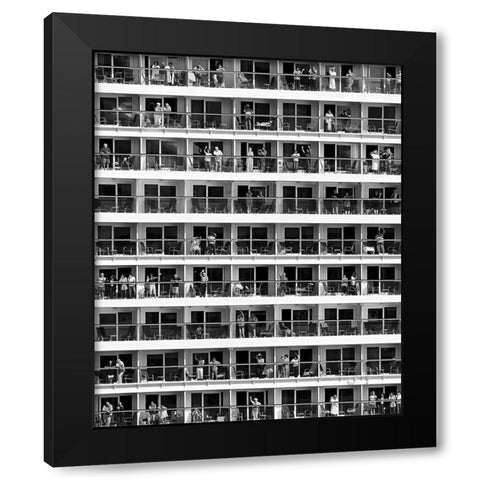 Mass Tourism Black Modern Wood Framed Art Print with Double Matting by Baumann, Franz