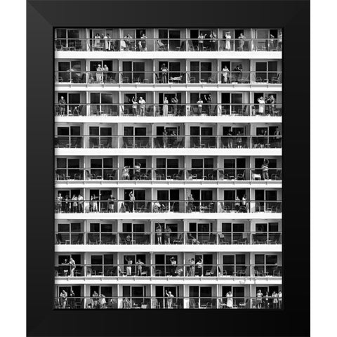 Mass Tourism Black Modern Wood Framed Art Print by Baumann, Franz