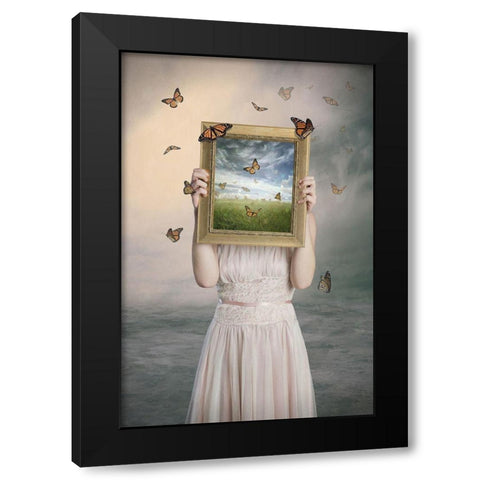 Set them free Black Modern Wood Framed Art Print with Double Matting by Bowen, Baden