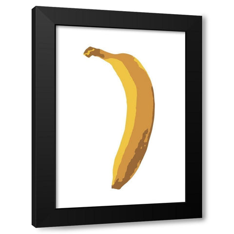 Single Banana Black Modern Wood Framed Art Print with Double Matting by Artographie Studio