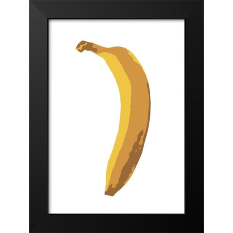 Single Banana Black Modern Wood Framed Art Print by Artographie Studio
