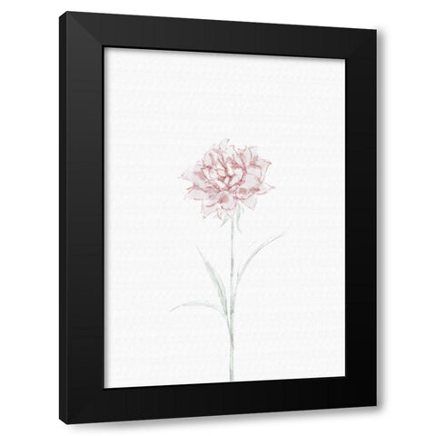 Peony 02 Black Modern Wood Framed Art Print by Artographie Studio