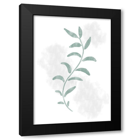 Jazzy Leaves Black Modern Wood Framed Art Print by Artographie Studio