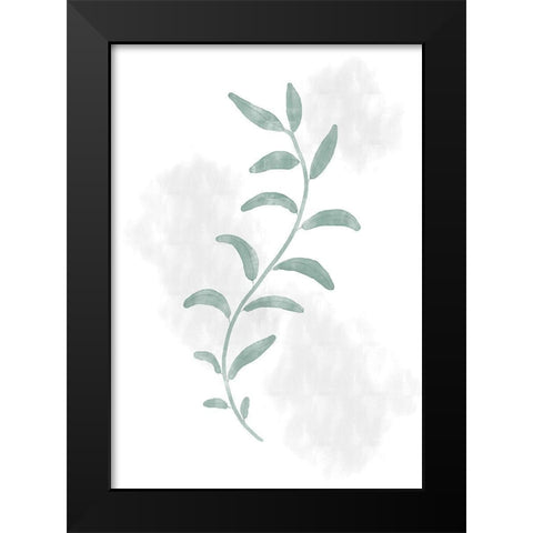 Jazzy Leaves Black Modern Wood Framed Art Print by Artographie Studio