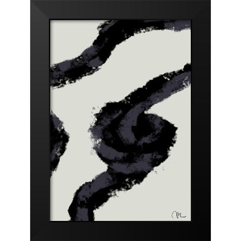 Rope Black Modern Wood Framed Art Print by Artographie Studio