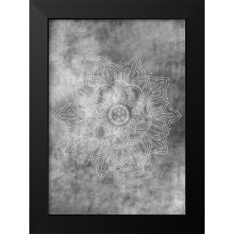 Mandala Smokey Black Modern Wood Framed Art Print by Artographie Studio