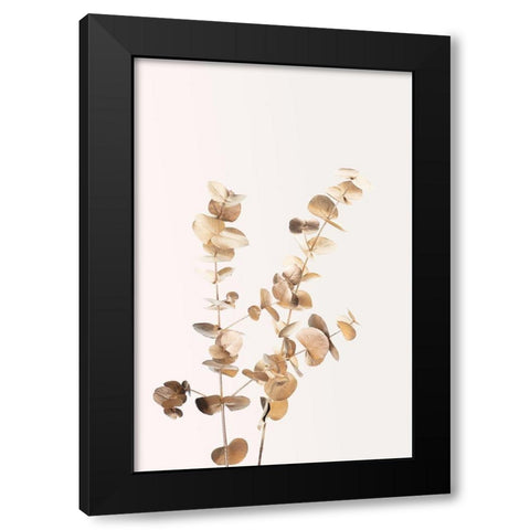 Eucalyptus Gold No 02 Black Modern Wood Framed Art Print with Double Matting by Artographie Studio