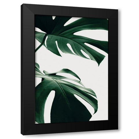 Monstera Natural 12 Black Modern Wood Framed Art Print with Double Matting by Artographie Studio