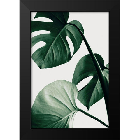 Monstera Natural 42 Black Modern Wood Framed Art Print by Artographie Studio