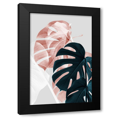 Monstera Creative 09 Black Modern Wood Framed Art Print with Double Matting by Artographie Studio