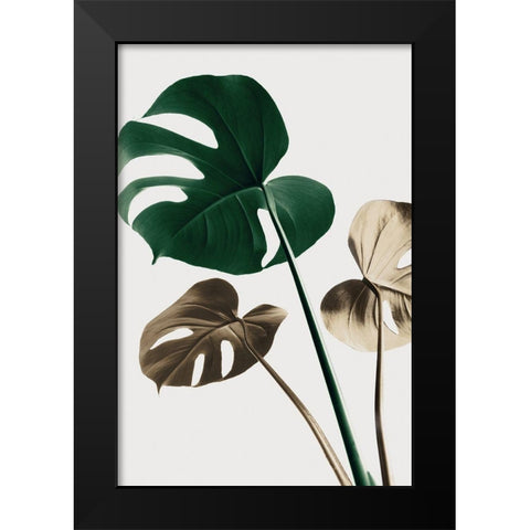 Monstera Mix 04 Black Modern Wood Framed Art Print by Artographie Studio