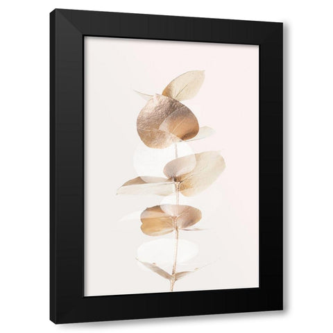 Eucalyptus Creative Gold 04 Black Modern Wood Framed Art Print by Artographie Studio
