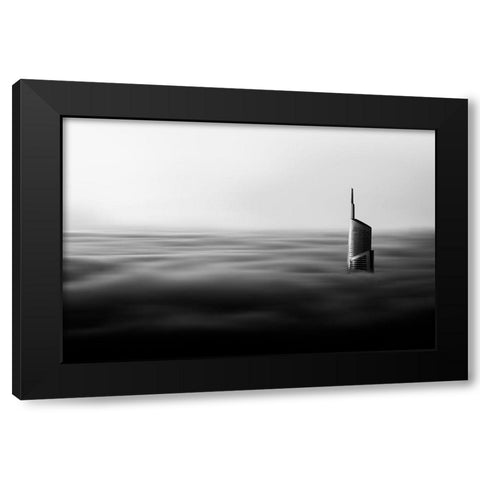 The Rising Black Modern Wood Framed Art Print with Double Matting by Prakash