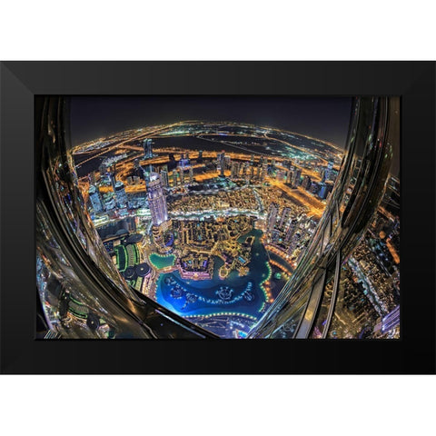 Looking down Black Modern Wood Framed Art Print by Metro, Greg