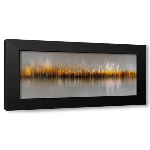 Dubai Skyline Black Modern Wood Framed Art Print with Double Matting by Chiriaco, Carmine