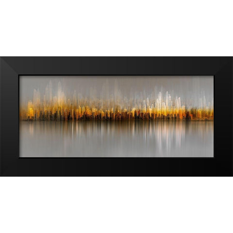 Dubai Skyline Black Modern Wood Framed Art Print by Chiriaco, Carmine