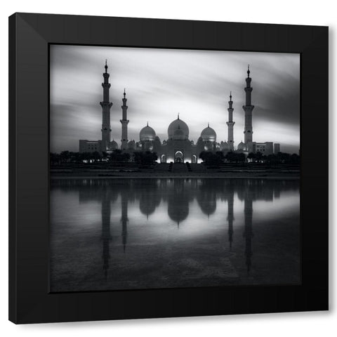 Reflection of Worship Black Modern Wood Framed Art Print with Double Matting by Behzad, Majid