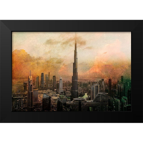Burj Khalifa Black Modern Wood Framed Art Print by Chiriaco, Carmine