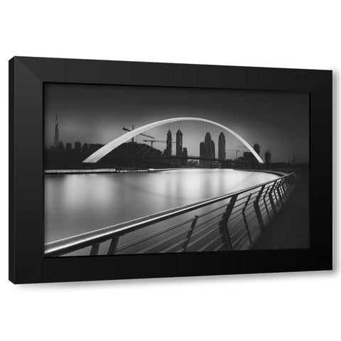 Tolerance Bridge Black Modern Wood Framed Art Print with Double Matting by Kaddourah, Ahmad