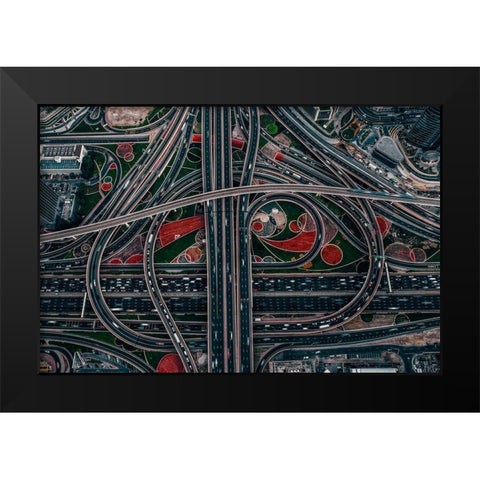 urban labyrinth Black Modern Wood Framed Art Print by Chiriaco, Carmine